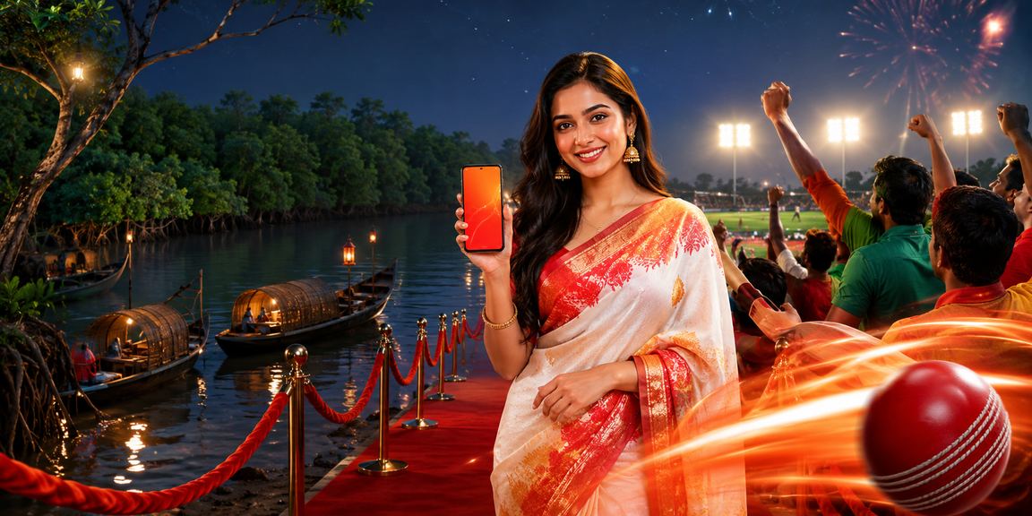 betdet সুন্দরবন ক্রিকেট বেটিং — বাংলাদেশি মডেল মোবাইলে বেটিং করছেন